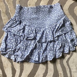 Blue ruffled skirt